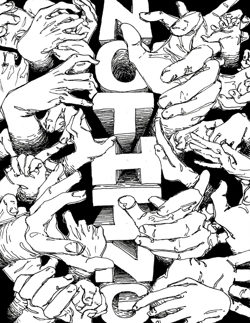 More Excuses to Draw Hands, ink on paper